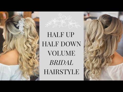 HOW TO: HALF UP HALF DOWN VOLUME BRIDAL HAIRSTYLE/...