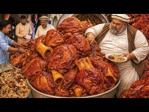 Afghani Most  Famous Kabuli Pulao | Roasted Chicken | Punjabi Karahi Street food