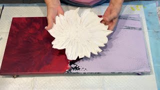 HUGE TEXTURED FLOWER/ Unbelievable lacing + swipe (Simple DIY Technique you can do) 