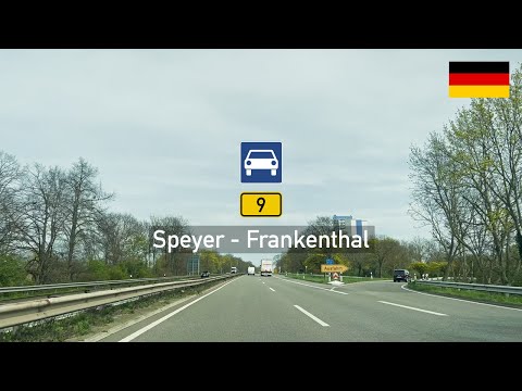 Driving in Germany: Bundesstraße B9 from Speyer to Frankenthal