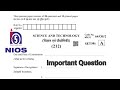 Nios 10 Science 212 Most Important Questions Science Class 10 Nios Questions Paper Exam 2023 Nios
