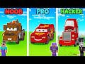 Minecraft NOOB vs PRO vs HACKER: MCQUEEN SPORT CAR HOUSE BUILD CHALLENGE | Animation