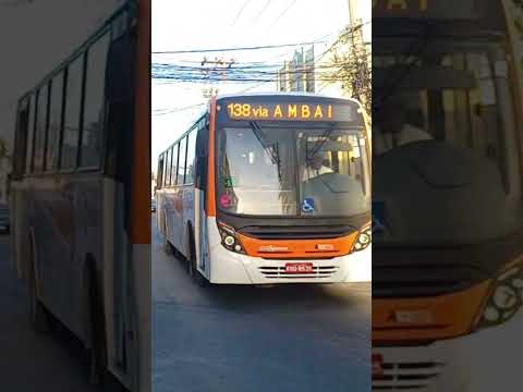 Mirante - Neobus Mega Plus A02076 passando em frente ao Iguaçu Top Shpping em Nova Iguaçu - RJ