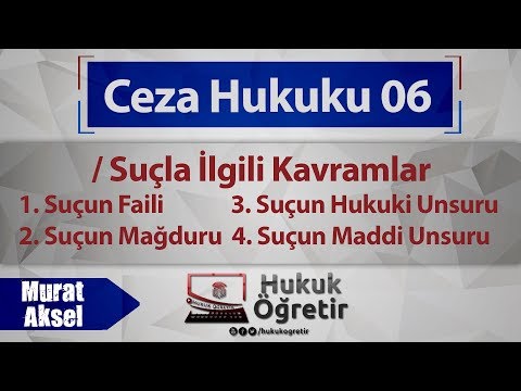 06) Ceza Hukuku - Suçun Faili, Mağduru, Hukuki Unsuru, Maddi Unsuru-Murat AKSEL