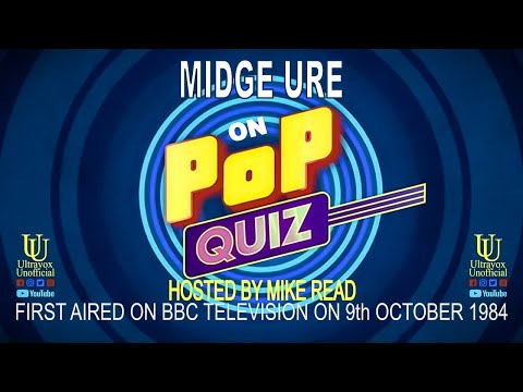 Midge Ure on BBC Television's 'Pop Quiz' 9th October 1984 with Phil Collins, Huey Lewis, Nick Lowe