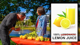 Selling Lemonade BUT it&#39;s 100% SOUR LEMON JUICE