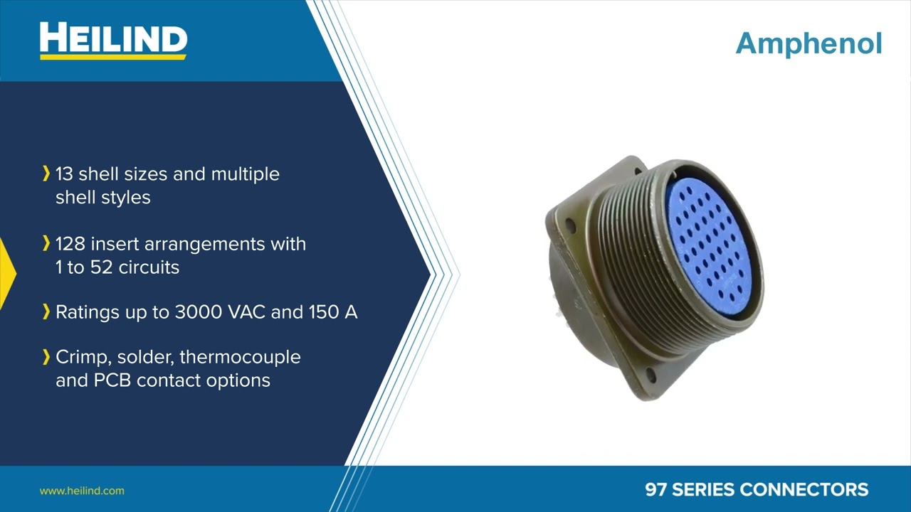 Amphenol Industrial 97 Series Standard Cylindrical Connector | Heilind Electronics