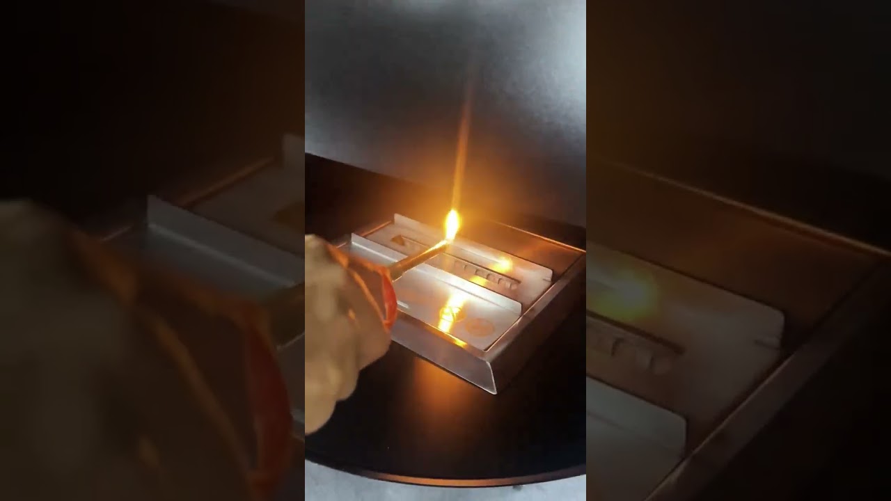 Modern Black Bioethanol Hanging Fire - AmberGlo