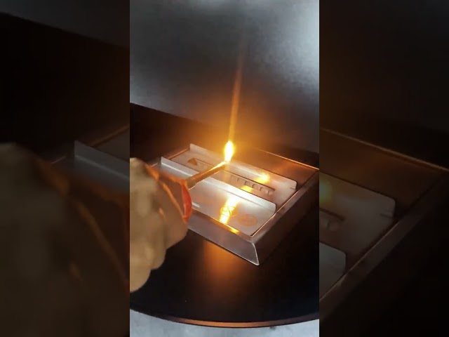 Oval Ceiling Hanging Bioethanol Fire in Matte Black - AmberGlo