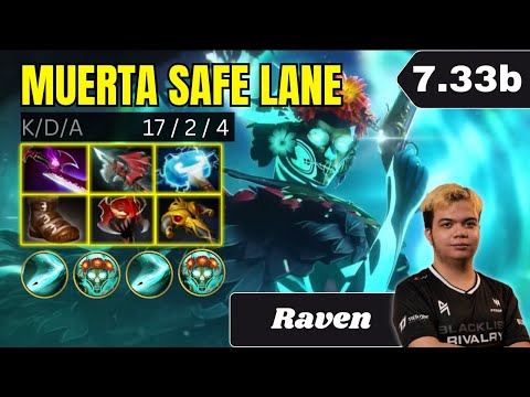 PATCH 7.33b - Raven Muerta Safe Lane Gameplay - Dota 2 Full Match Gameplay