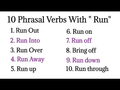 10 Phrasal Verbs with "Run" | "Run out", "Run over", "Run Down" | #spokenenglish
