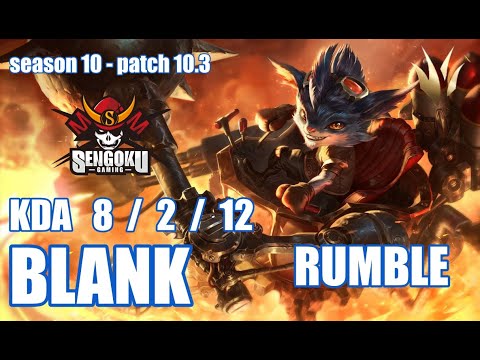 【KRサーバー/GM】SG BLANK ランブル(Rumble) VS HLE HARU ジャーヴァンⅣ(JarvanⅣ) JG - Patch10.3 KR Ranked【LOL】