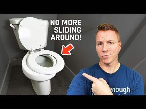 Part of a video titled How to Tighten or Replace a Toilet Seat in 3 Minutes - YouTube
