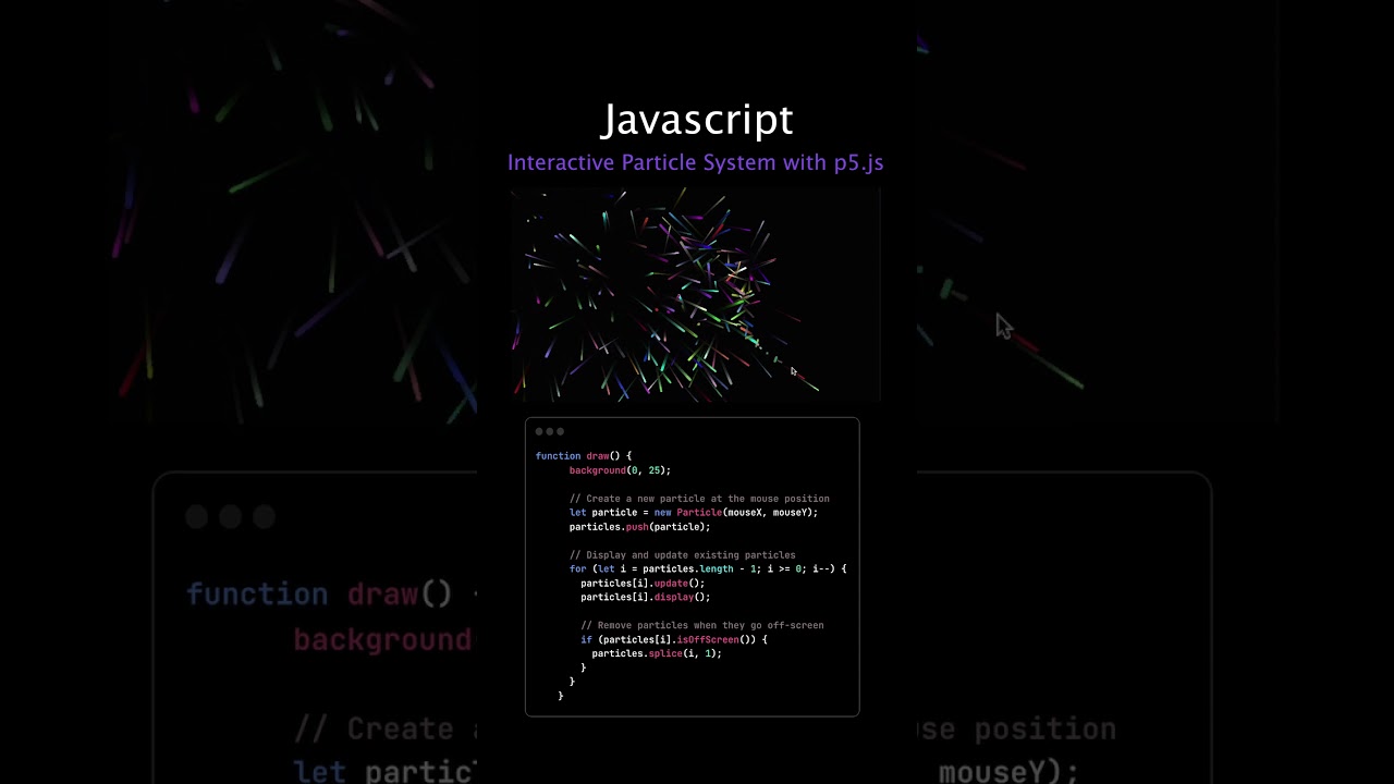 Interactive Particle System with p5.js (JavaScript)