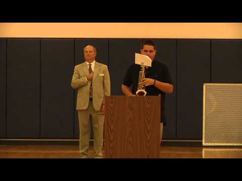 Camryn Performing Star Spangled Banner at Opening Assembly