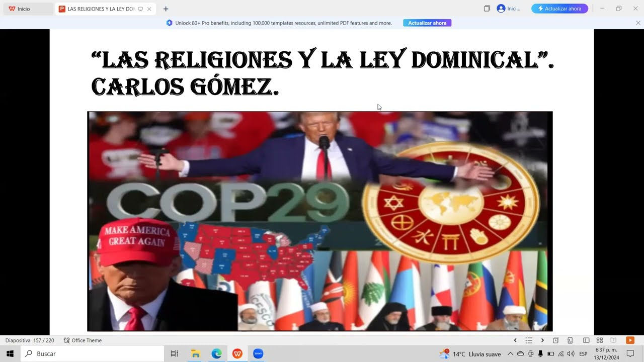 "LAS RELIGIONES APOSTATAS Y LA LEY DOMINICAL EN LA COP 29". Carlos Gómez.