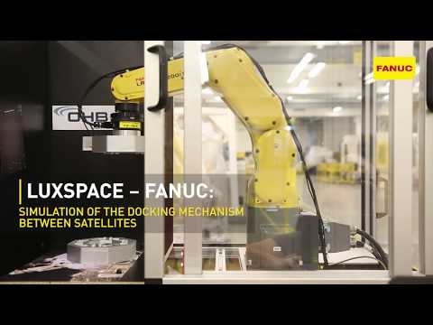 FANUC and LUXSPACE: Simulation of the docking mechanism between satellites