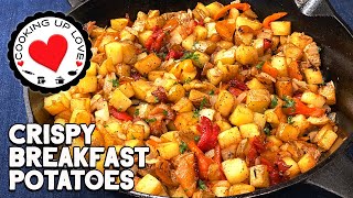 Breakfast Potatoes With Onions And Peppers | Crispy Breakfast Potatoes Recipe | Brunch Food