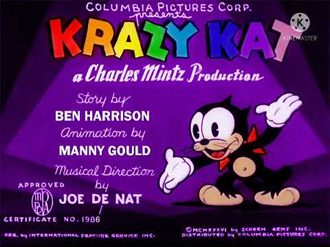 Krazy Kat - "Lil' Ainjil" (1936 Opening) (Colorized)