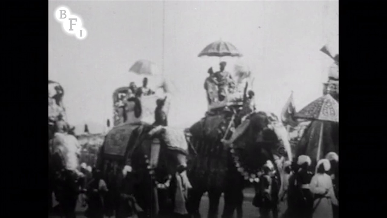 Procession of Elephants with Howdahs - India (1905)