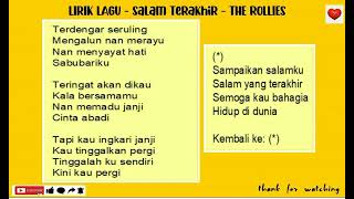 Download lagu LIRIK LAGU 'Salam Terakhir' - THE ROLLIES mp3 Download lagu LIRIK LAGU 'Salam Terakhir' - THE ROLLIES mp3