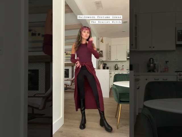 Vídeo relacionado con SINSEN Disfraz de Wanda Maximoff para mujer, disfraz de Bruja Escarlata, pantalón, capa, tocado para fiesta de Halloween, carnaval, talla L