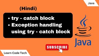 try catch block in java | Exception handling in java