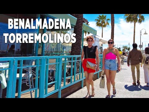 Benalmadena Torremolinos Walking Tour Malaga Costa del Sol Spain April 2024 [4K]