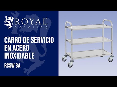 vídeo - Carro de servicio en acero inoxidable - 3 estantes - hasta 150 kg