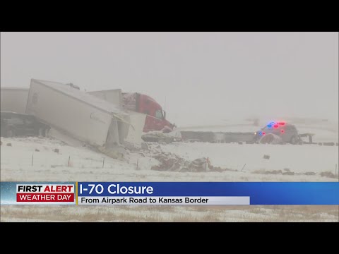 Both directions of I-70 closed between Airpark and Kansas Border after multiple crashes
