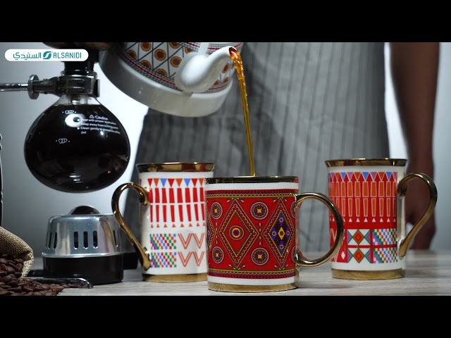 كوب شاي وقهوة بورسلين نقش القط العسيري 330 مل - يت...