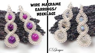 Super cool Intertwining Wire Macrame earrings and necklace tutorial ⎮ DIY jewelry tutorial