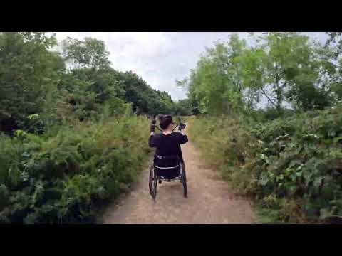 Around Ardsley Reservoir as Wheelchair User Using the Klaxon Hybrid Clip-on Bike