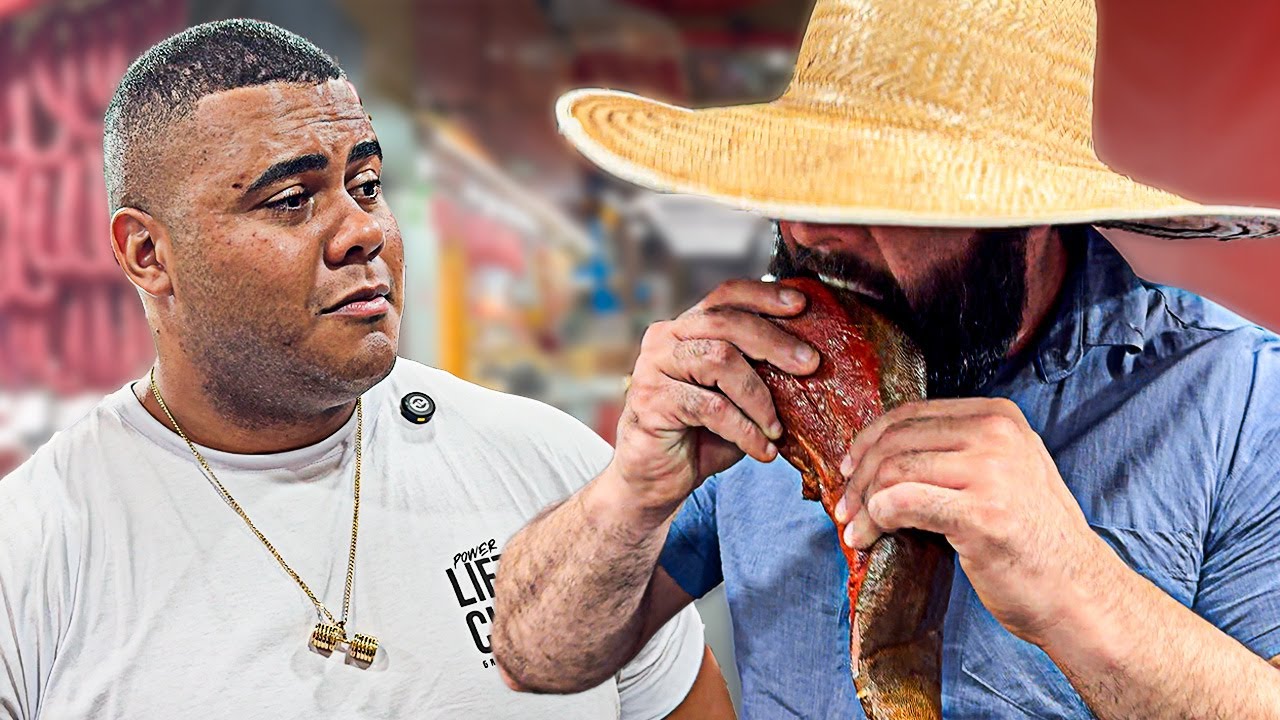 XUCRÃO E BITELO PROVANDO COMIDAS RÚSTICAS NO MERCADÃO