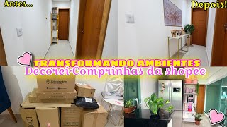 TRANSFORMANDO AMBIENTES ||COMPRINHAS NA SHOPEE|| MUDEI MEU CANTINHO NA COZINHA E AMEI!💕🏠✨