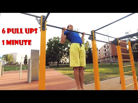 6 slow Pull ups per 1 minute (strict form)