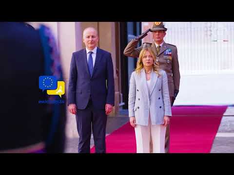 Video Thumbnail: 🇮🇹🇮🇪 Irish Anthem Echoes in Rome — Meloni Welcomes PM Micheál Martin at Palazzo Chigi