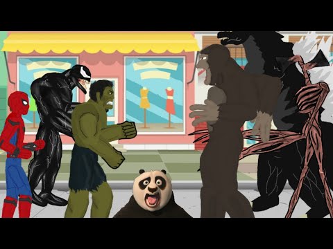 CARTOON ANIMATION | SPIDER-MAN VS SIREN HEAD | VENOM VS GODZILLA | HULK VS KING KONG | MARVEL FULL