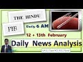 13 February Prelims News The Hindu PIB PDF For UPSC BPSC WBCS JPSC State PSCs