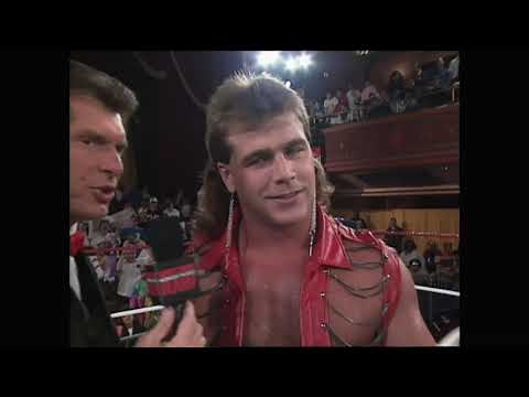 Vince McMahon interviews IC Champ Shawn Michaels. Mr Perfect arrives and chases Shawn to the back!
