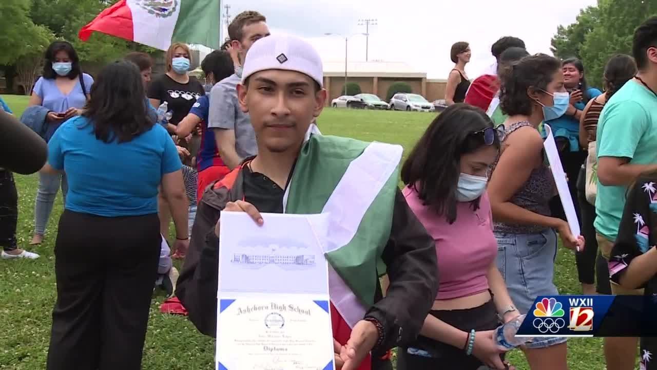 Asheboro graduate, who was initially denied diploma for wearing Mexican flag, receives diploma an...