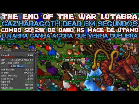 FIM DA WAR DE LUTABRA, 21K DE COMBO SD, GAZ'HARAGOTH EASY, QUELIBRA SERÁ A PRÓXIMA, #GWTIBIA