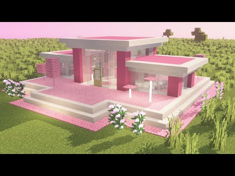 Minecraft | How to Build a Pink Modern House [Easy]