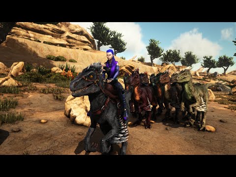 Fighting a Rex With 10 Raptors!! Go Raptor Army!!