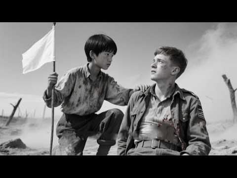 Japanese boy waves white flag to stop battle and save wounded US soldier (1945) | American History