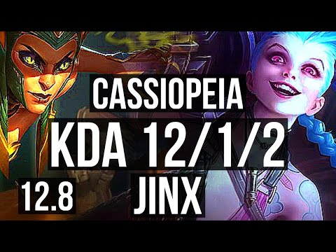 CASSIOPEIA & Blitzcrank vs JINX & Sona (ADC) | 12/1/2, Rank 7 Cassio | NA Challenger | 12.8