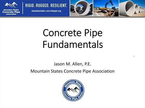 Concrete Pipe Fundamentals - MSCP Academy Webinar - January 2021