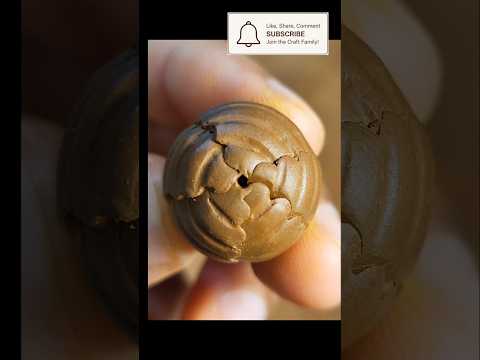 Coiled Clay Magic! ✨ Flower Bud Bead Carving #Shorts