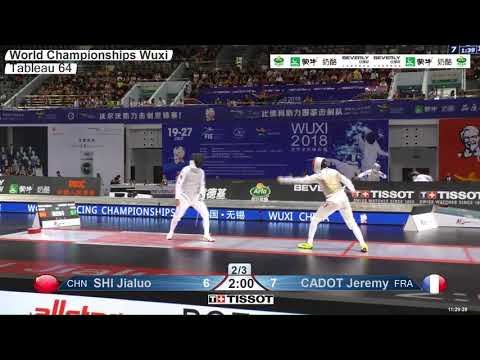 2018 244 T64 31 M F Individual Wuxi World Championships RED CADOT FRA vs SHI CHN