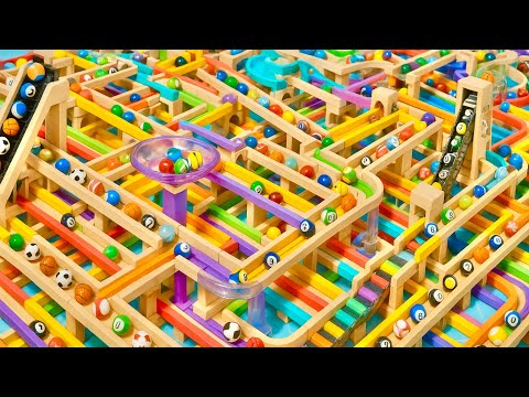 Marble production factory Stair elevator VS belt conveyor escalator VS chain elevator ASMR MARBLERUN